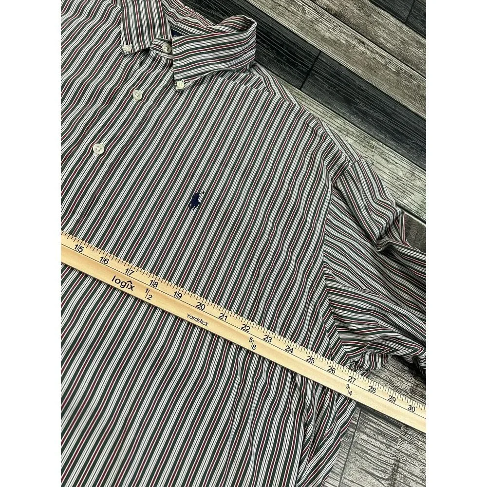Ralph Lauren‎ Men's Blake 100% Cotton Long Sleeve Button-Down Shirt Xl Striped